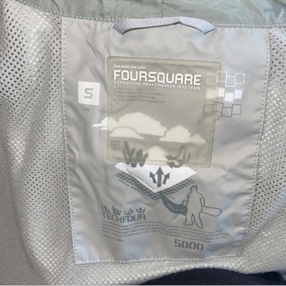 Foursquare mens snowboarding windbreaker jacket grey ish and orange in color - Picture 10 of 11